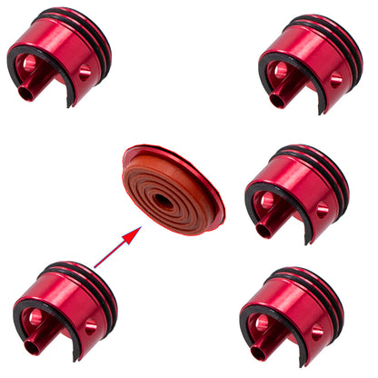 6063 Metal Aluminum Alloy Cylinder Head For Gel Blaster Airsoft Ver.2 Gearbox - Red Rubber Pad