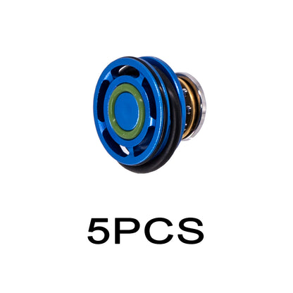 10Pcs CNC Aluminum Piston Head with Triple O-Rings  For M4 Airsoft Gel Guns – (Blue/Black/Red/Gold)