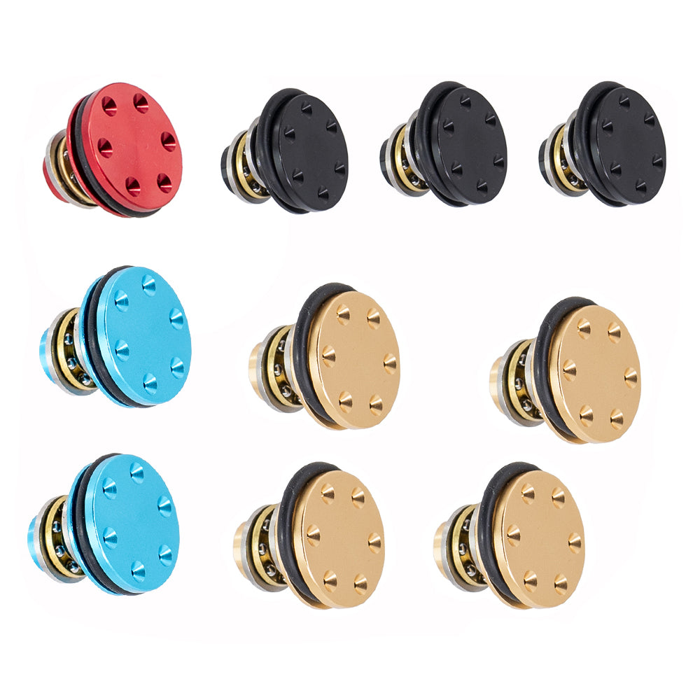 10Pcs 6063 CNC Aluminum Alloy Six Hole Piston Head For Airsoft Gel Blaster - Blue/Black/Red/Gold