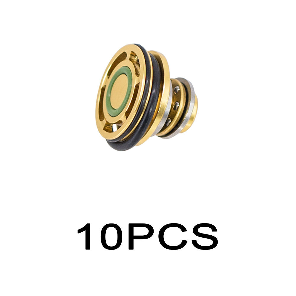 10Pcs CNC Aluminum Piston Head with Triple O-Rings  For M4 Airsoft Gel Guns – (Blue/Black/Red/Gold)