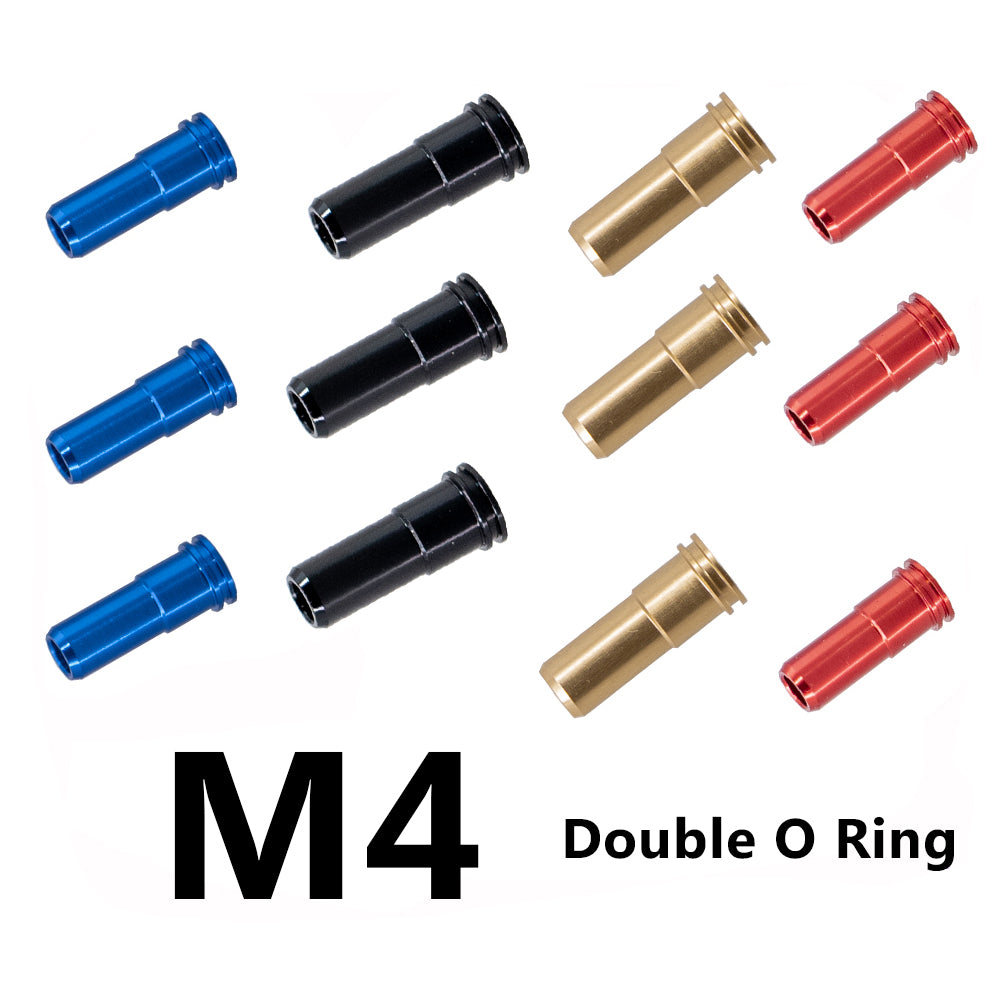 CNC Double O-Ring 21.4MM M4 Air Nozzle For Airsoft Ver.2 Gearbox - Black/Red/Blue/Gold