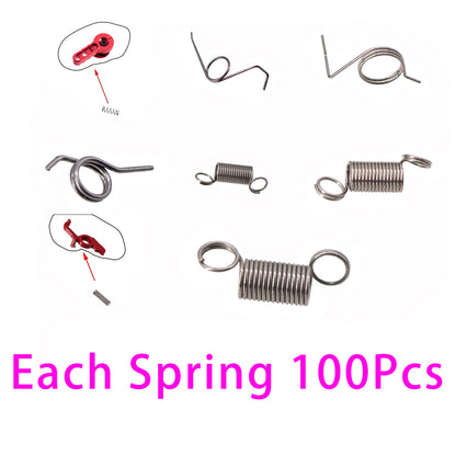 100Pcs Full Metal Steel Spring Set Compatible with DIY Model Version 2 Gearbox
