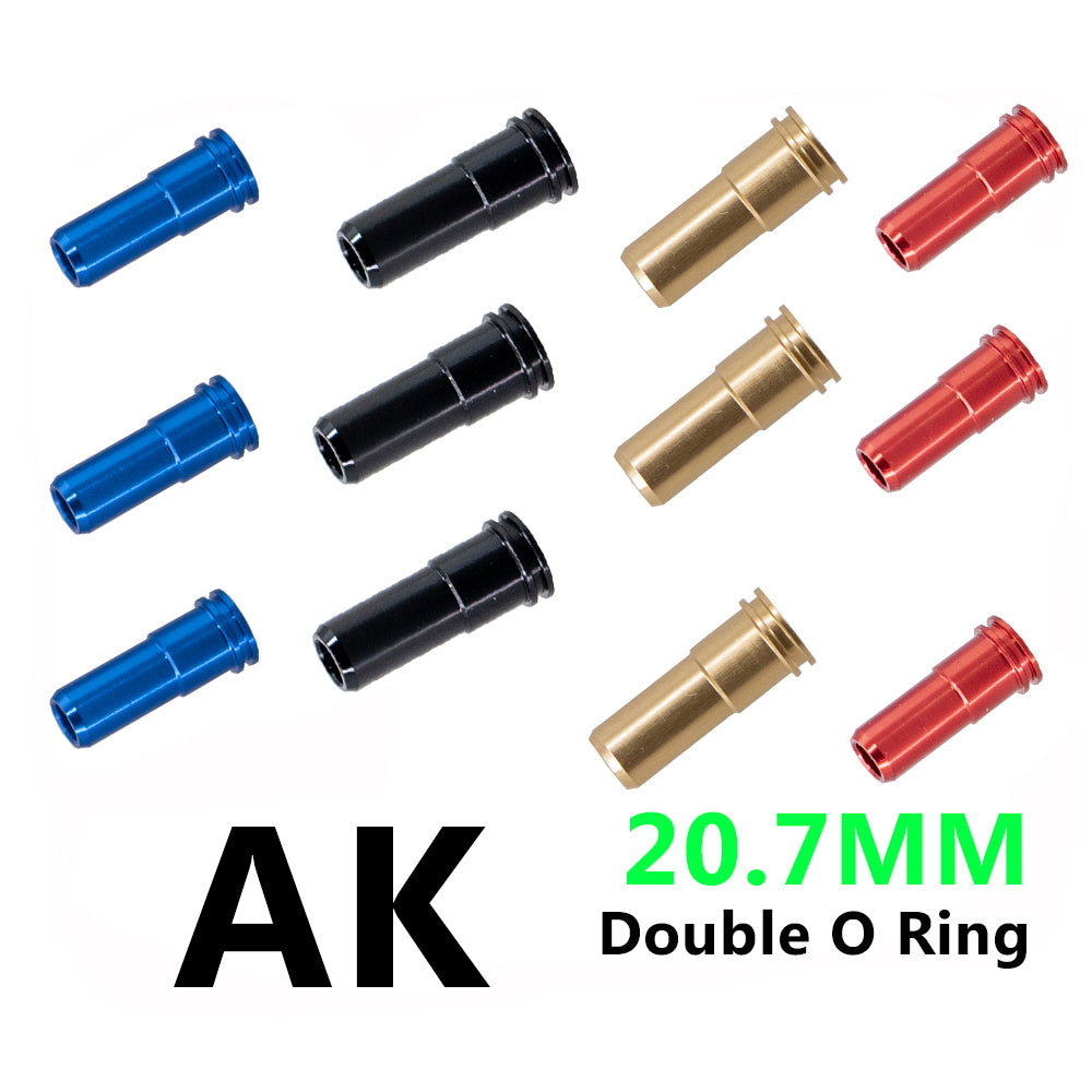 6063 Aluminum Alloy Double O-Ring 20.7MM Nozzle Compatible with DIY Model Kits – Black/Red/Blue/Gold