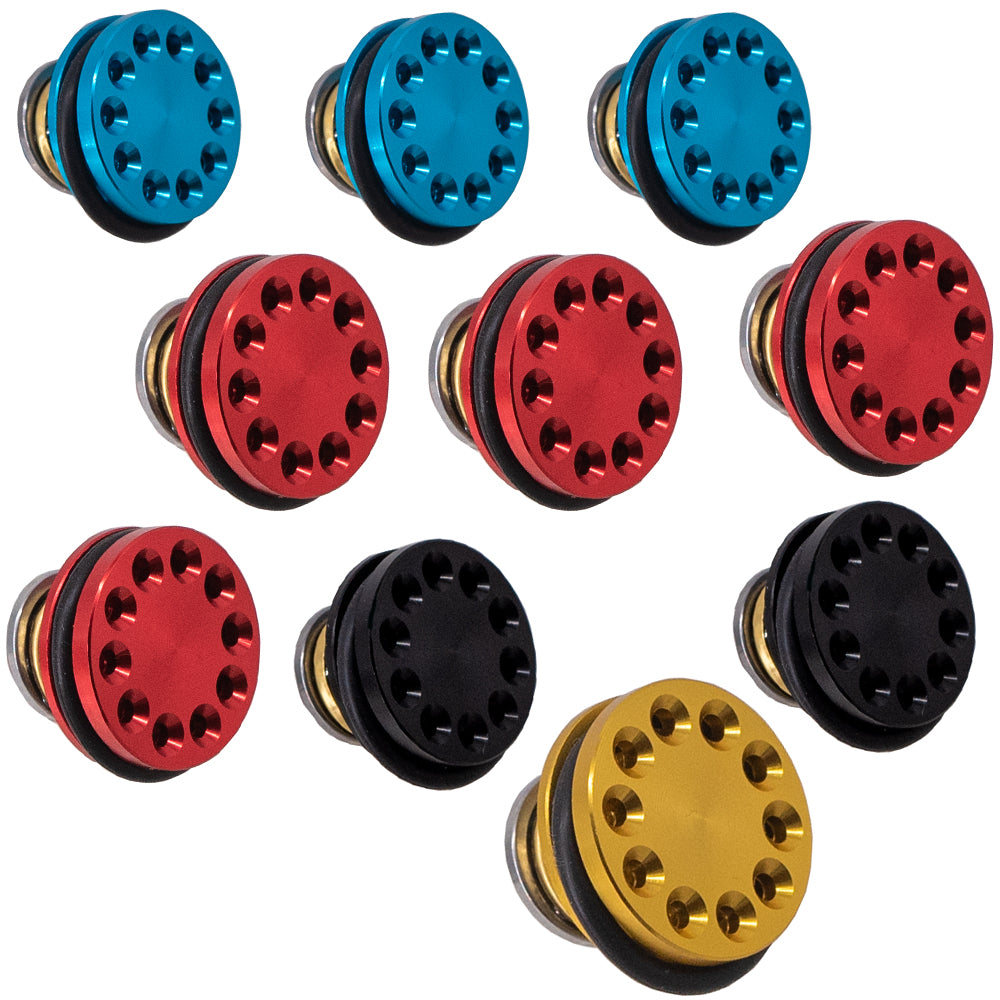 10Pcs 6063 CNC Aluminum Alloy 10-Hole Piston Head  For Ver.2 – (Blue/Black/Red/Gold)
