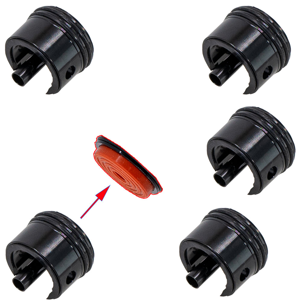 6063 Metal Aluminum Alloy Cylinder Head For Gel Blaster Airsoft Ver.2 Gearbox - Red Rubber Pad