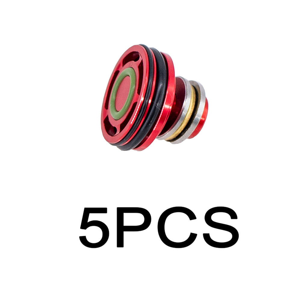 10Pcs CNC Aluminum Piston Head with Triple O-Rings  For M4 Airsoft Gel Guns – (Blue/Black/Red/Gold)