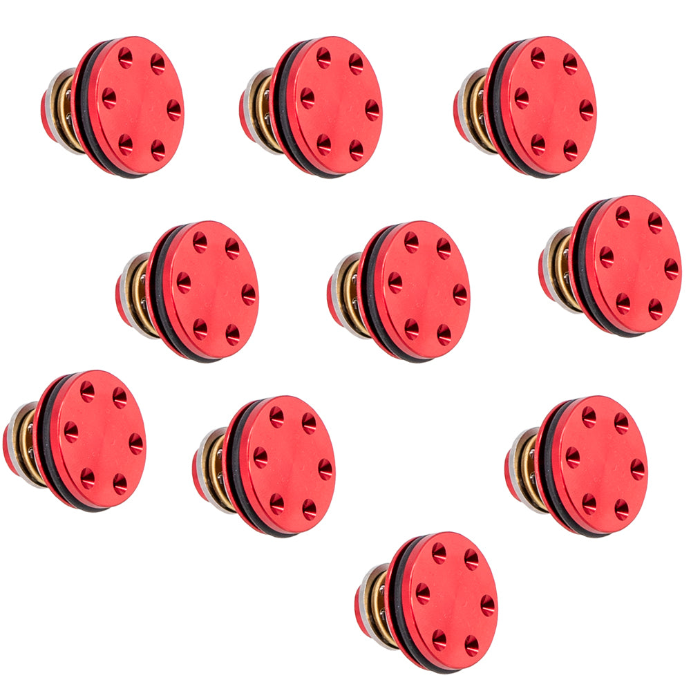 10Pcs 6063 CNC Aluminum Alloy Six Hole Piston Head For Airsoft Gel Blaster - Blue/Black/Red/Gold