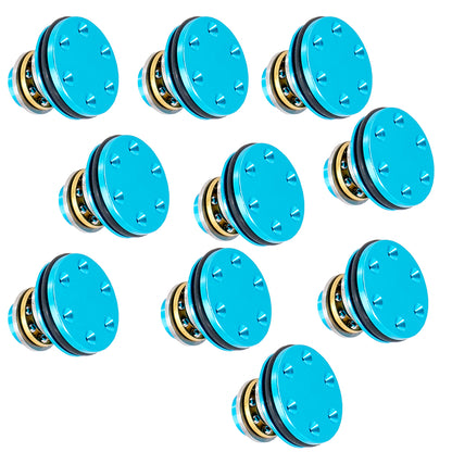 10Pcs 6063 CNC Aluminum Alloy Six Hole Piston Head For Airsoft Gel Blaster - Blue/Black/Red/Gold
