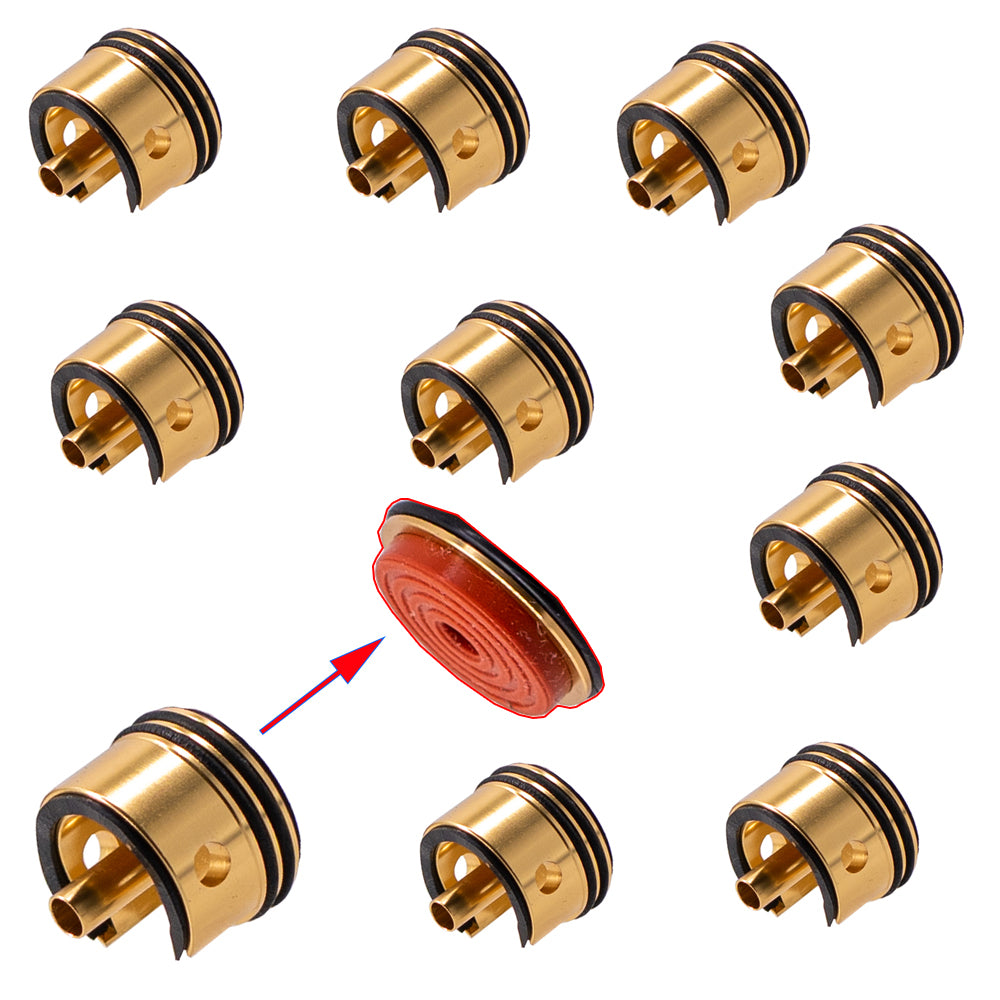 6063 Metal Aluminum Alloy Cylinder Head For Gel Blaster Airsoft Ver.2 Gearbox - Red Rubber Pad