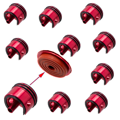 6063 Metal Aluminum Alloy Cylinder Head For Gel Blaster Airsoft Ver.2 Gearbox - Red Rubber Pad