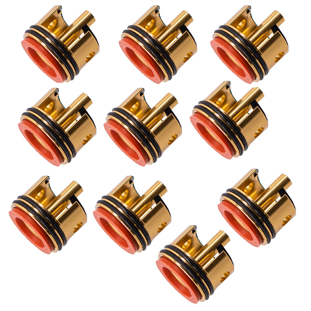 Red Rubber Pad 6063 Metal Aluminum Alloy Cylinder Head For Gel Blaster Airsoft Ver.2 Gearbox - Red Rubber Pad