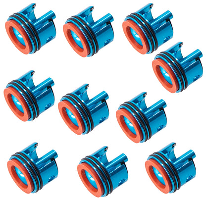 Red Rubber Pad 6063 Metal Aluminum Alloy Cylinder Head For Gel Blaster Airsoft Ver.2 Gearbox - Red Rubber Pad