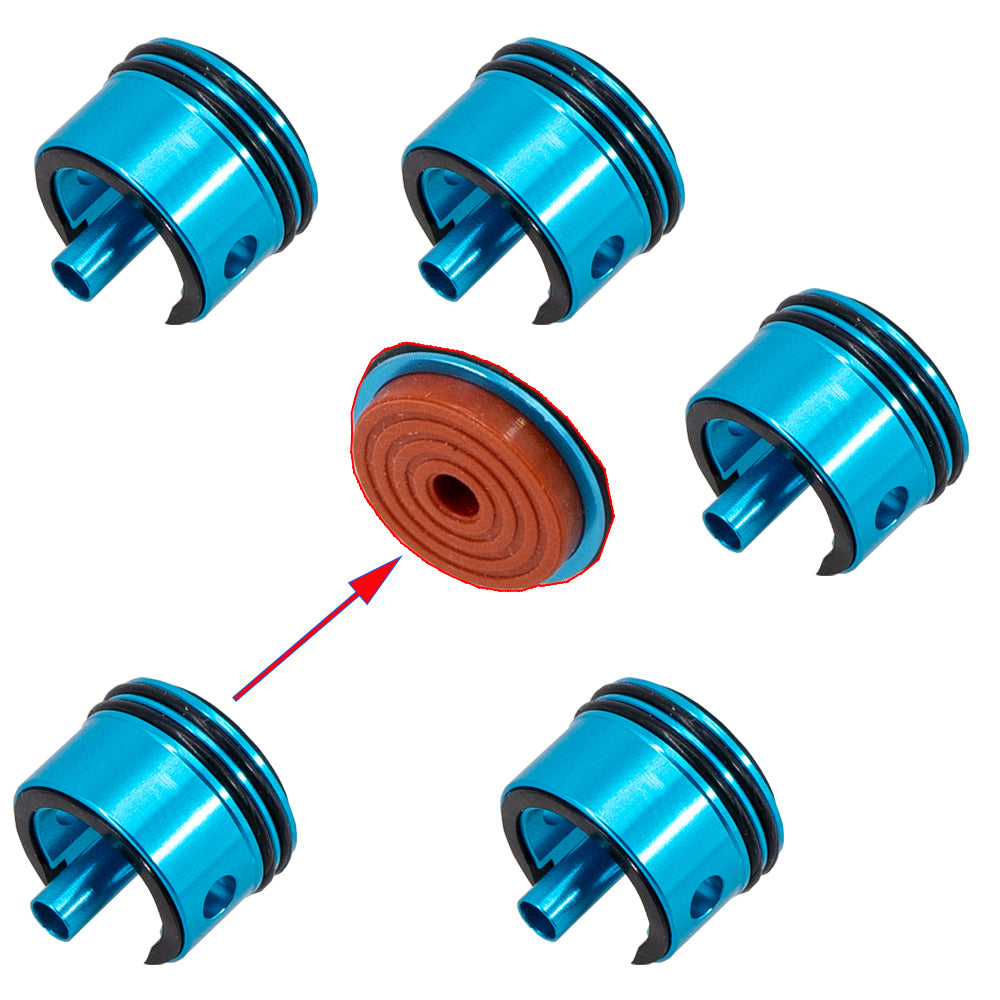 6063 Metal Aluminum Alloy Cylinder Head For Gel Blaster Airsoft Ver.2 Gearbox - Red Rubber Pad
