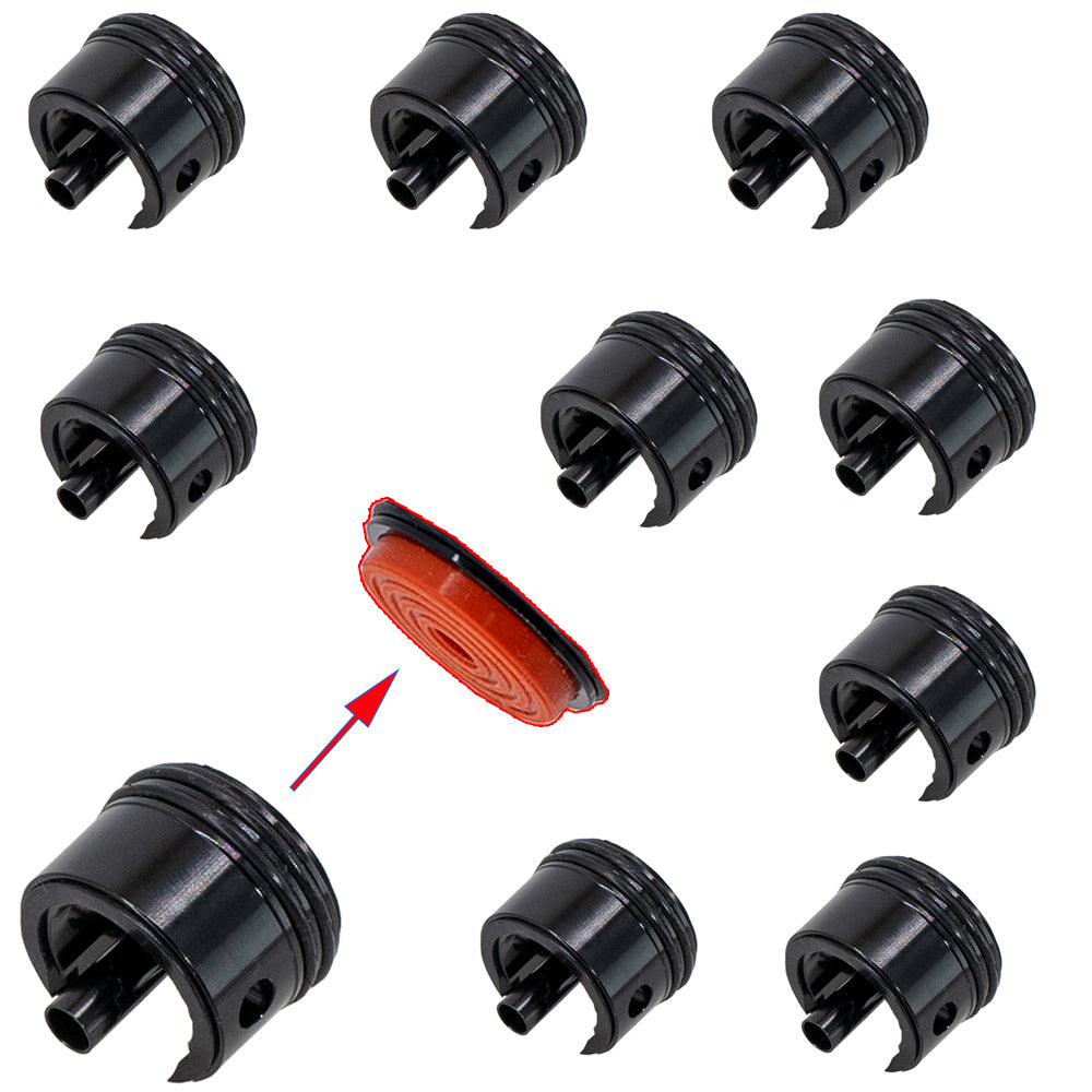 6063 Metal Aluminum Alloy Cylinder Head For Gel Blaster Airsoft Ver.2 Gearbox - Red Rubber Pad