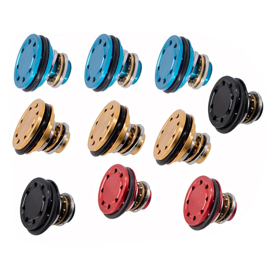 10Pcs CNC Aluminum Alloy Six Hole Piston Head  For Airsoft Gel Guns – (Blue/Black/Red/Gold)