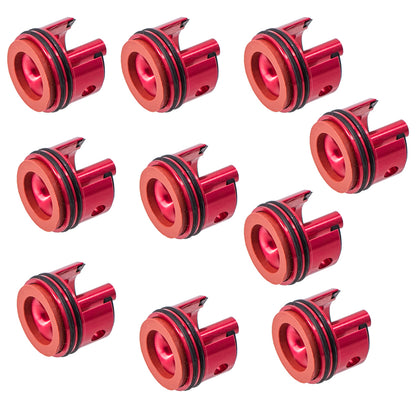Red Rubber Pad 6063 Metal Aluminum Alloy Cylinder Head For Gel Blaster Airsoft Ver.2 Gearbox - Red Rubber Pad