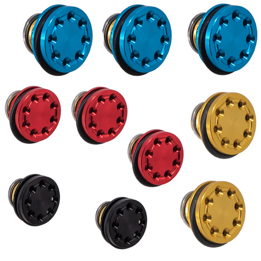 10Pcs 6063 CNC Aluminum Alloy Eight-Hole Piston Head For M4 Airgun Gel Guns - Blue/Black/Red/Gold